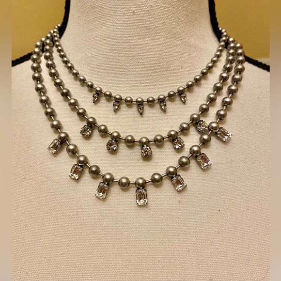 DANNIJO Antiqued Silver tone Collar Necklace; NEW - Picture 1 of 5